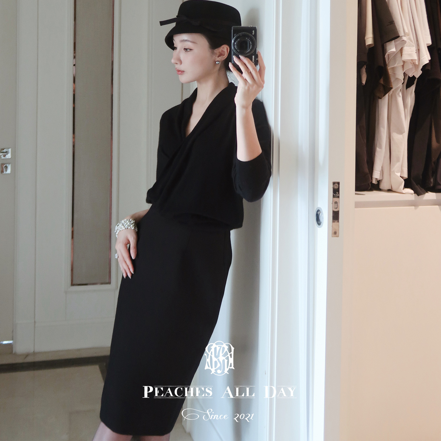 精纺羊毛中古马气质显瘦针织上衣