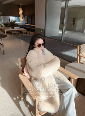 PEACHES ALL DAY极地小肥羊 西班牙进口美利奴羊皮毛一体外套女冬