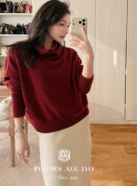 新色！懂的都懂全羊绒高领堆堆领气质羊绒衫