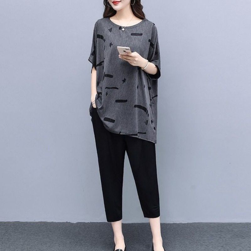 mm体恤套装胖洋气加肥加大妹妹