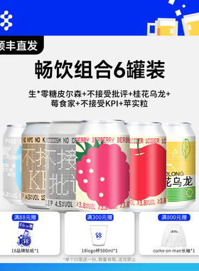 拾捌精酿18号酒馆|畅饮组合 小麦皮尔森社交IPA国产精酿啤酒6罐装