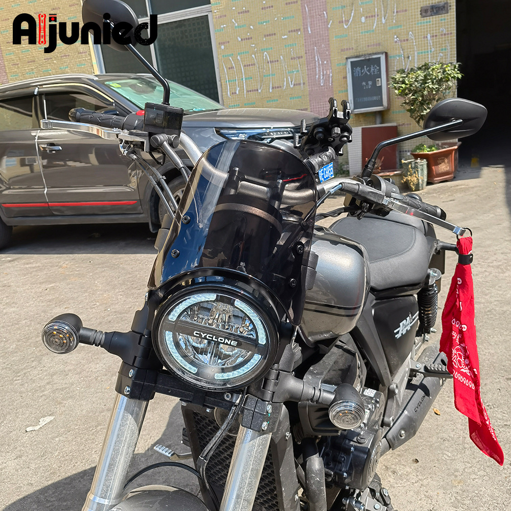 适配赛科龙RA401改装前挡风玻璃风镜导流罩风挡摩托车前挡风配件