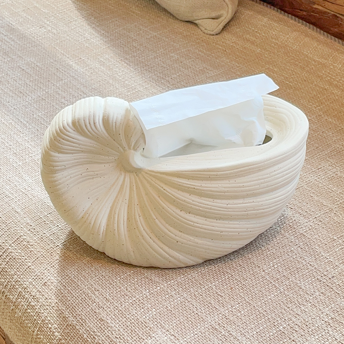 oakliving侘寂风复古贝壳纸巾盒家用客厅餐巾收纳桌面抽纸盒摆件