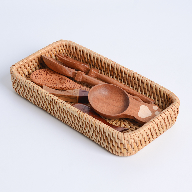 手编托盘oakliving藤条收纳置物