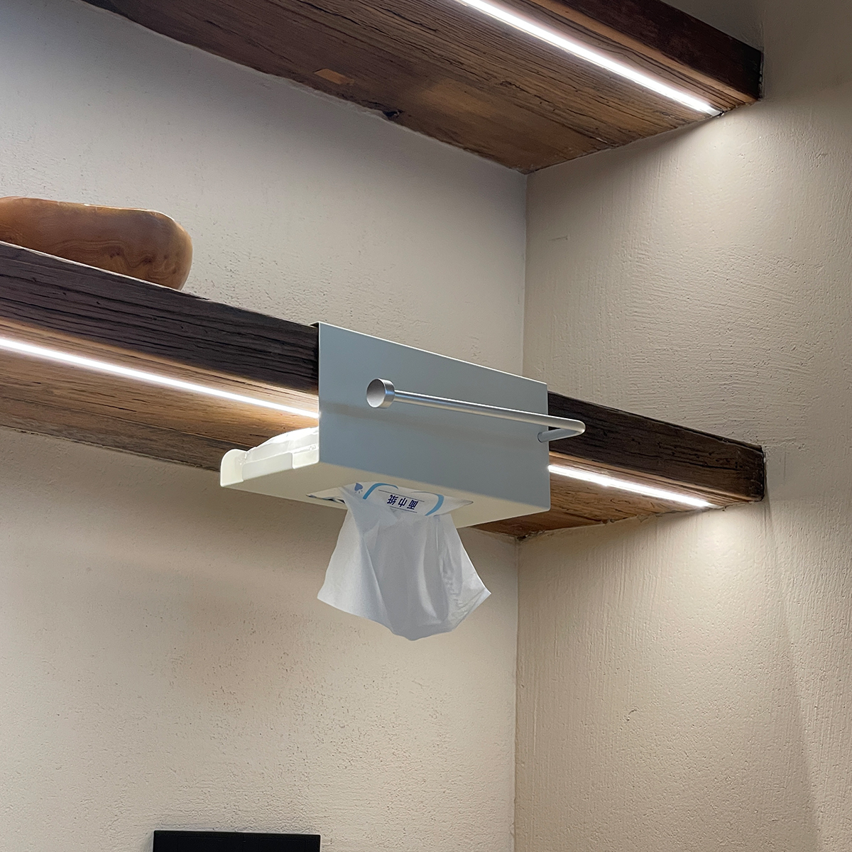 oakliving家用厨房纸巾架橱柜悬挂收纳保鲜膜置物架免打孔卷纸架