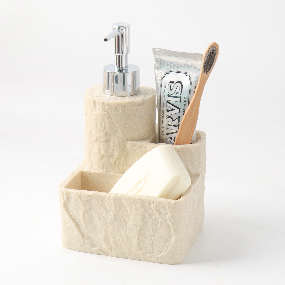 oakliving轻奢仿石纹理皂盒多功能洗漱收纳盒浴室置物架乳液瓶