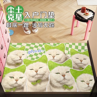 网红萌猫丝圈脚垫门口地毯家用入户地垫玄关防滑垫除尘耐脏进门垫