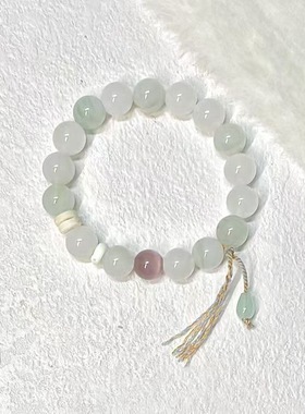 新中式冷门天山翠猫眼石手串女复古超仙高级感冷淡风闺蜜串珠手饰