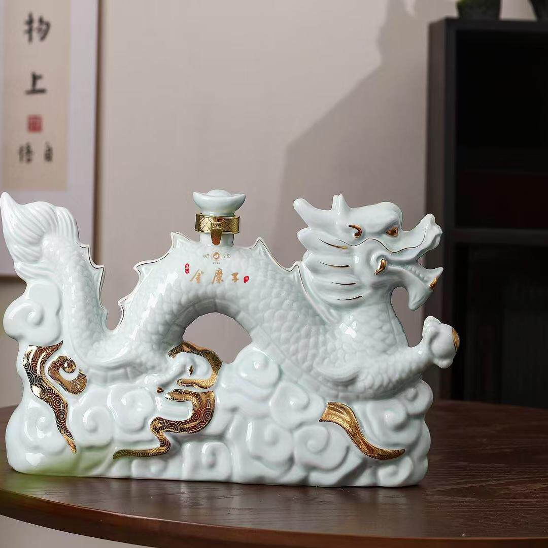 宁夏金糜子白酒浓香型大龙酒龙年纪念酒52度1500ml*1瓶/盒摆件酒