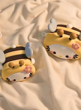 卡通KT小蜜蜂AirPodsPro保护套无线蓝牙耳机苹果1/2代硅胶软壳可爱卡通保护壳