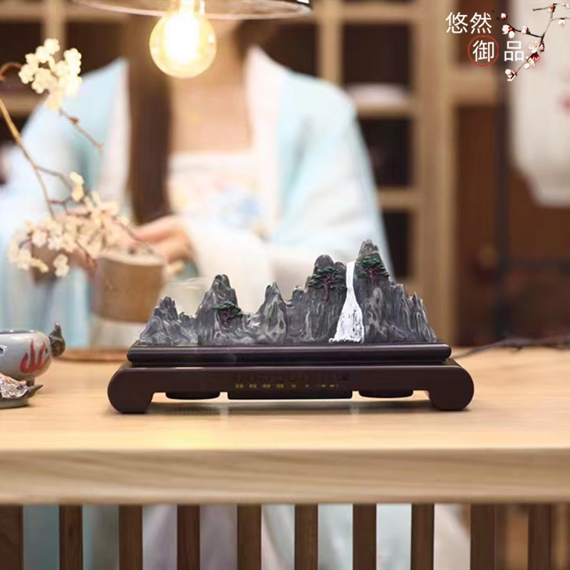 古琴古典高山流水熏香炉茶室蓝牙音响瑜伽轻音乐香熏炉摆件卧香炉