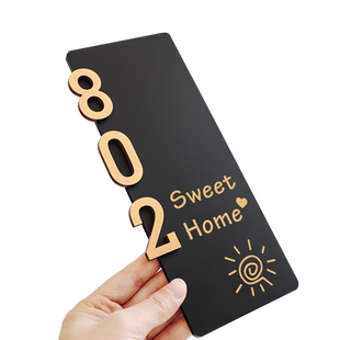 2026年新款门牌号高级感轻奢创意号码牌家用入户门门口装饰订制酒店客房出租房奶油风家庭房间房号数字贴定制