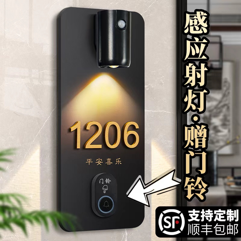 门牌号高级感轻奢创意