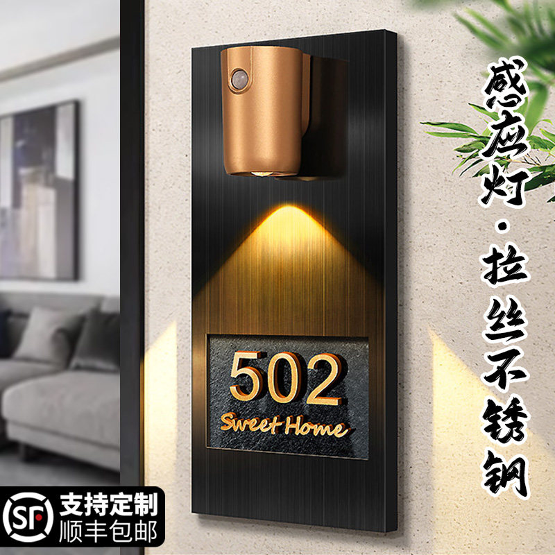 意式极简门牌号高级感轻奢创意