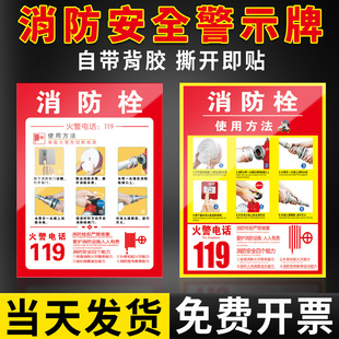 消防栓专用贴纸灭火器使用方法柜门高级感美化装饰门箱遮挡室外标识入户电梯门消火检查面板操作说明指示定制