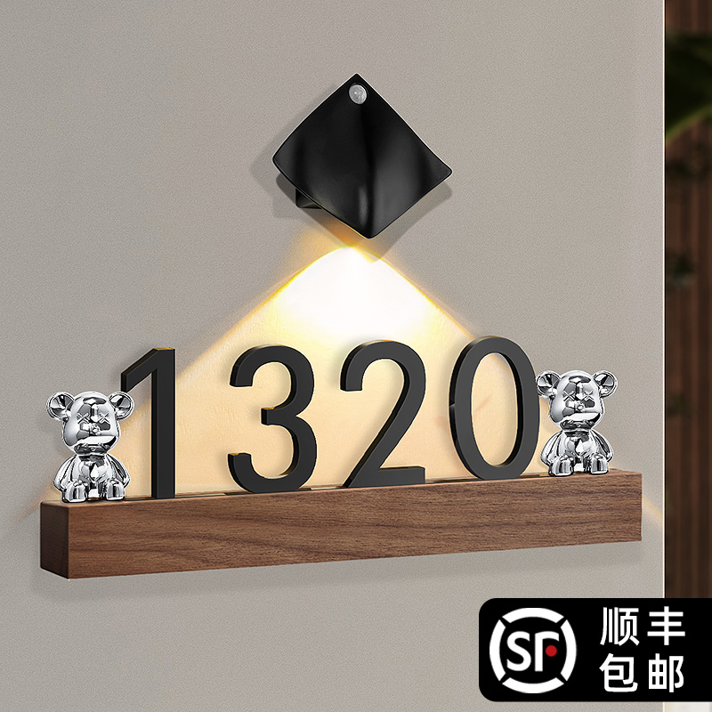 网红风玩偶暴力熊门牌号码牌家用