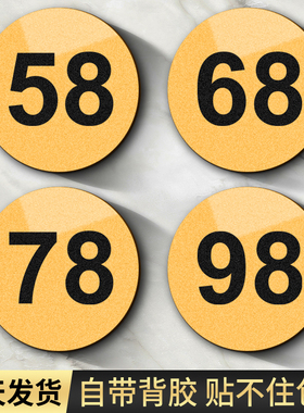 数字号码牌标识牌子家用桌号饭店包厢包间门牌号餐厅座位序号编号分类游泳浴室鞋柜衣柜牌储物寄存包柜标记贴