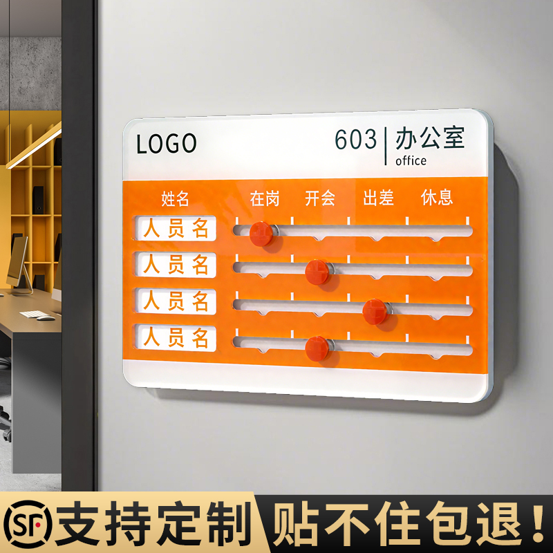 亚克力人员去向牌定制办公室门牌