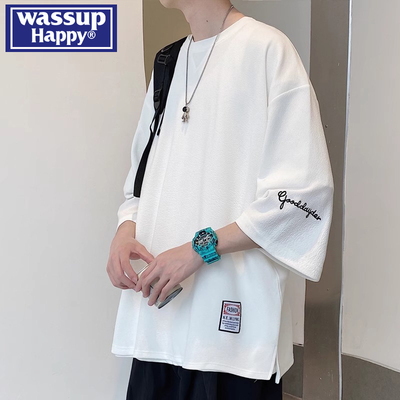 wassuphappy潮流百搭短袖T恤男