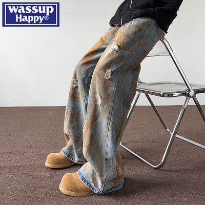 wassuphappy潮流百搭牛仔裤男