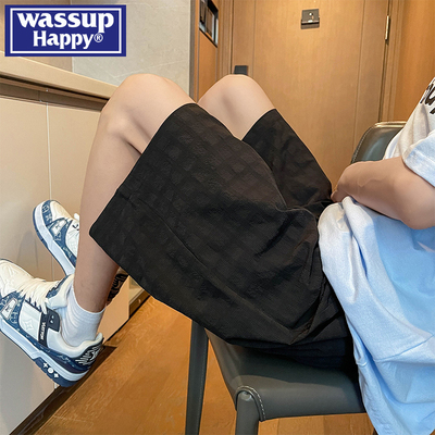 wassuphappy潮流百搭宽松短裤男