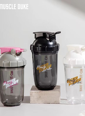 MUSCLEDUKE摇摇杯蛋白粉健身摇杯白金杯奶昔杯送不锈钢摇球刻度