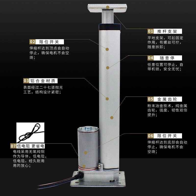 推荐a双头平底座银色推杆电机工业级直E流12V24V升降器大推力电动