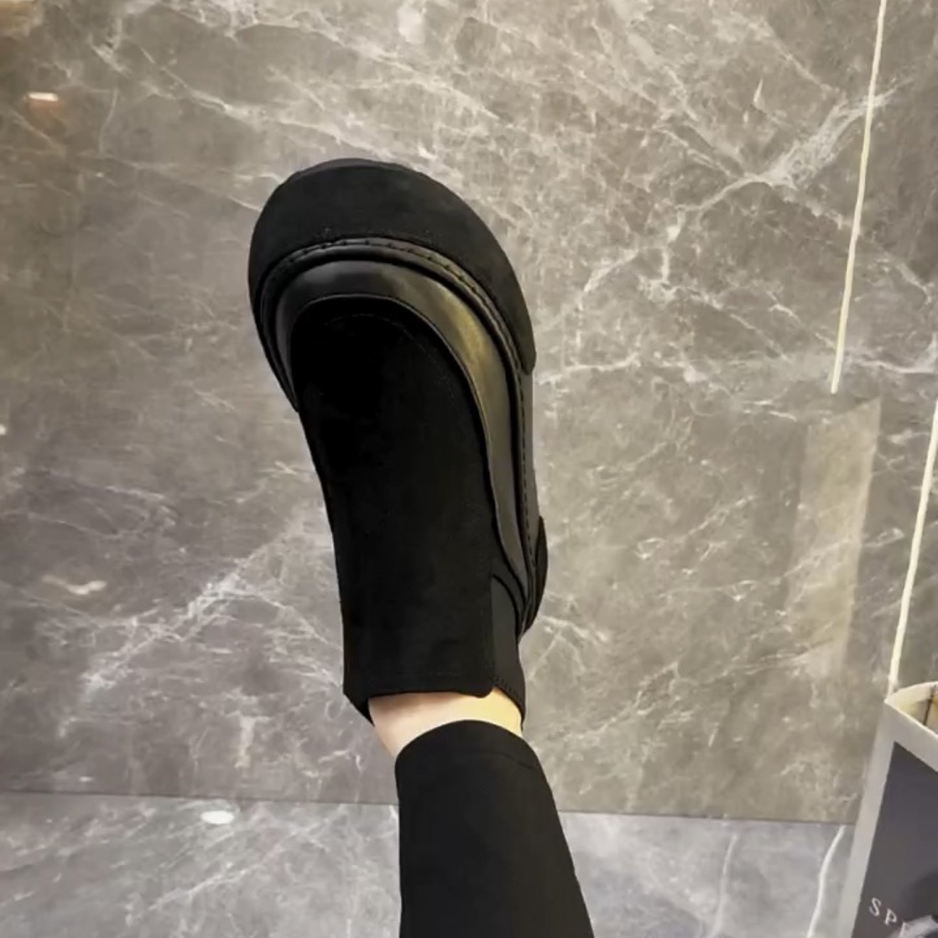 广州秋冬款潮流时尚头层牛皮一脚蹬加绒短靴休闲简约百搭男鞋1283