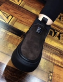 男鞋 2023秋冬新品 广州时尚 反毛皮一脚蹬百搭棕色高帮靴子单棉都有