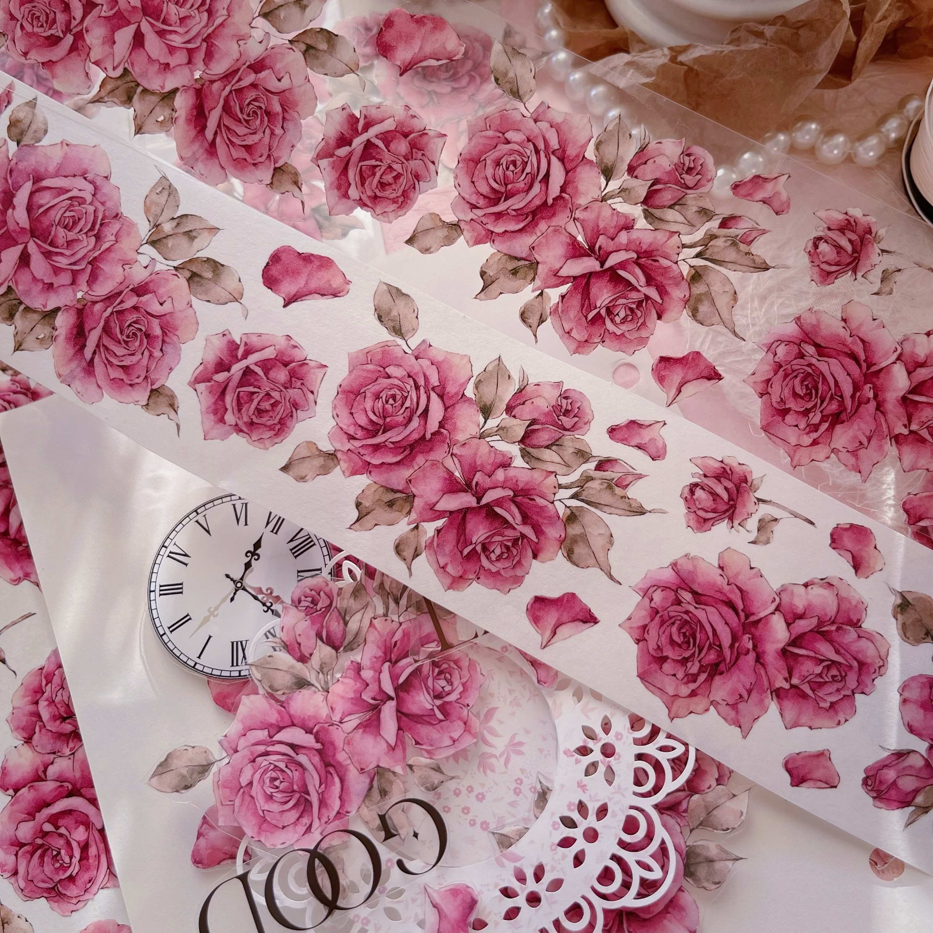 手账胶带和纸pet贴纸花花轻复古