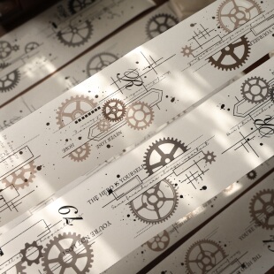 壹洱文创第16期新品切模【齿轮线迹】打底和纸胶带字素手账PET