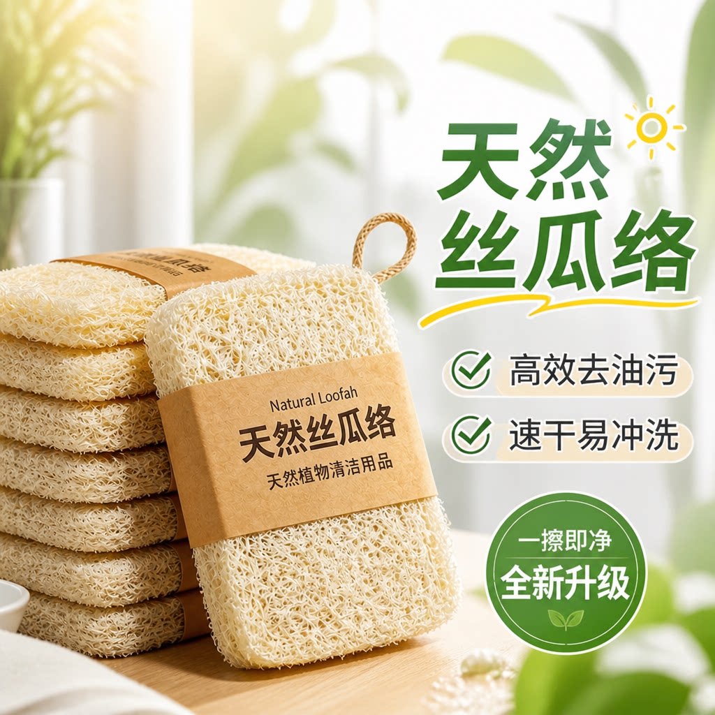 丝瓜络洗碗神器天然丝瓜络洗碗布家务厨房专用洗碗刷耐用清洗锅刷