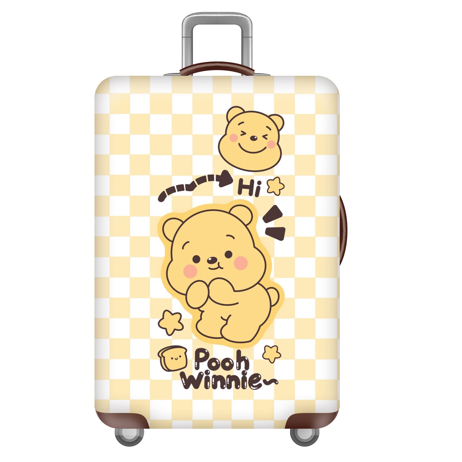 格子维尼旅行耐磨登机弹力箱套