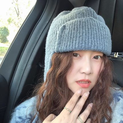 11.18现货毛线护耳帽女韩国东大门代购复古文艺休闲百搭针织帽冬