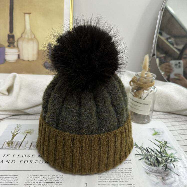 秋冬保暖毛线帽女韩国东大门代购时尚休闲大毛球加厚保暖防寒帽潮