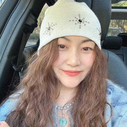 11.18现货牟钉装饰毛线帽女韩国东大门代购时尚休闲棉质针织帽潮