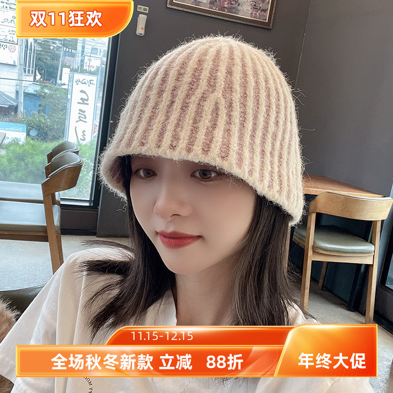 女秋冬时尚保暖毛线帽韩版百搭