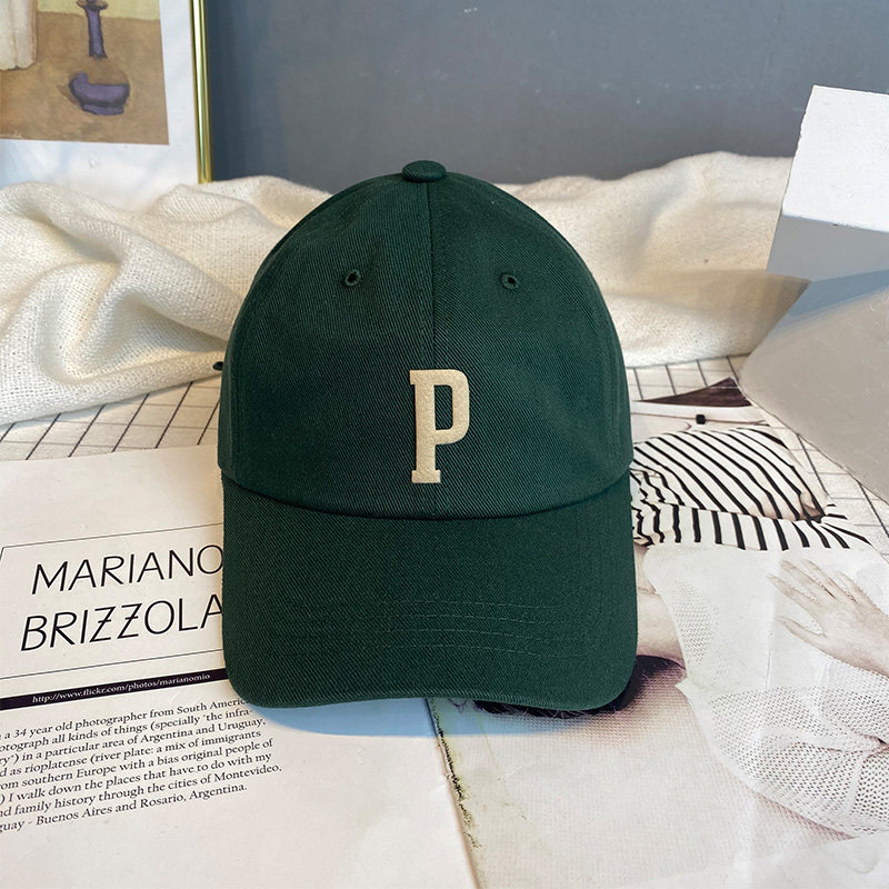 棒球帽女字母P韩版韩国东大门代购时尚休闲软顶鸭舌帽青年春夏潮