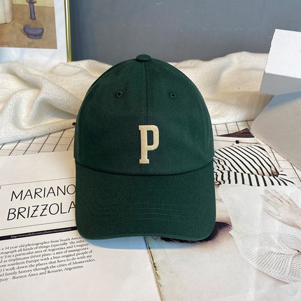 棒球帽女字母P韩版韩国东大门代购时尚休闲软顶鸭舌帽青年春夏潮