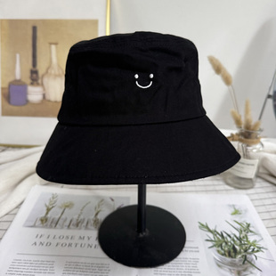 出游遮阳盆帽韩国代购 刺绣笑脸渔夫帽帽子女春夏时尚 韩版 7.21特价