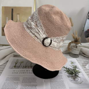 时尚 韩版 优雅草帽 蝴蝶结渔夫帽韩国东大门代购 7.21现货帽子女夏季