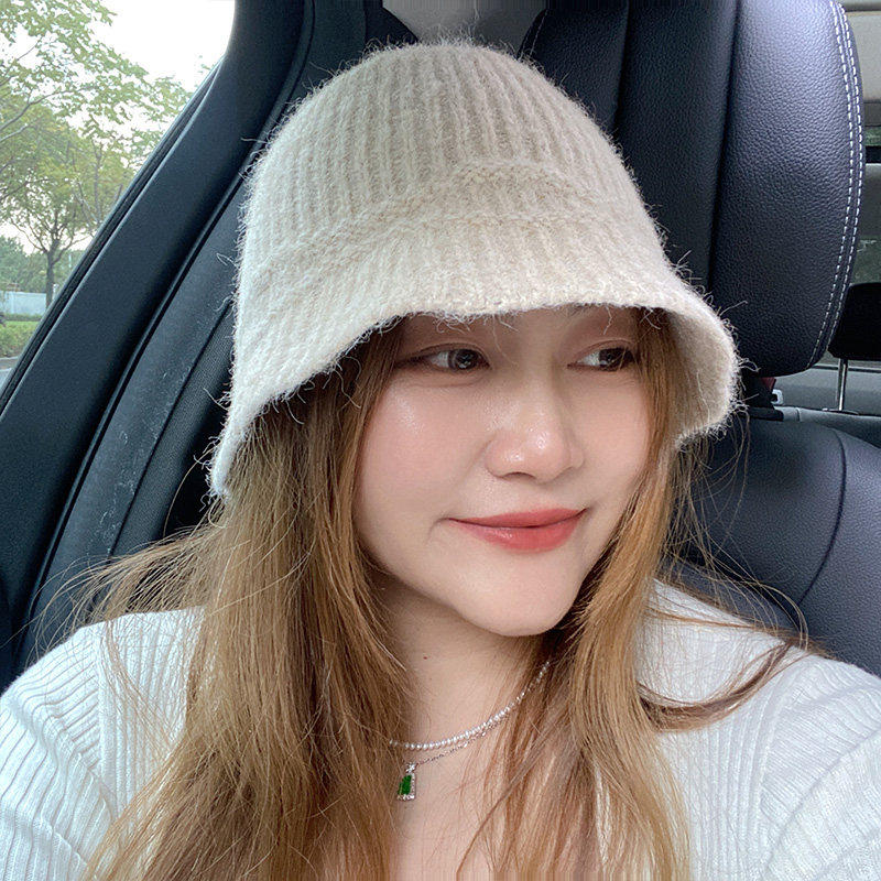 12.10现货韩版帽羊毛混纺渔夫帽韩国代购高端优雅显脸小毛线盆帽