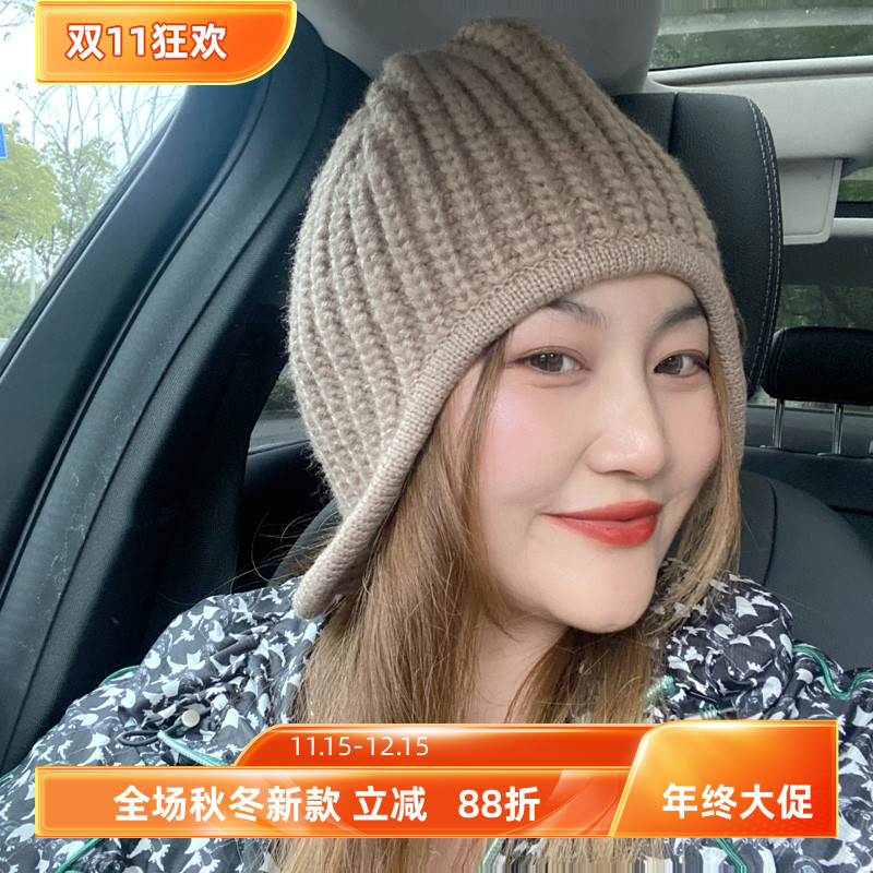 韩版ins风复古文艺毛线护耳帽