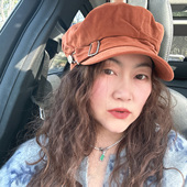 1.10现货复古橘色货车帽女青年韩国东大门代购 时尚 休闲平顶鸭舌帽