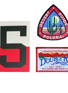 RRL USRL POLO美式复古红色魔术贴布章布贴徽章臂章补丁 个性DIY
