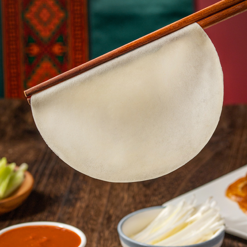 粮觅烤鸭饼皮筋饼手工薄饼皮荷叶饼早餐半成品春饼卷饼烤鸭酱家用