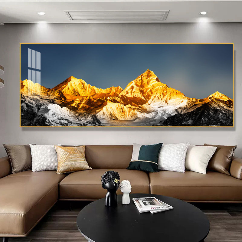 日照金山靠山图客厅装饰挂画现代轻奢一整副沙发背景墙办公室壁画