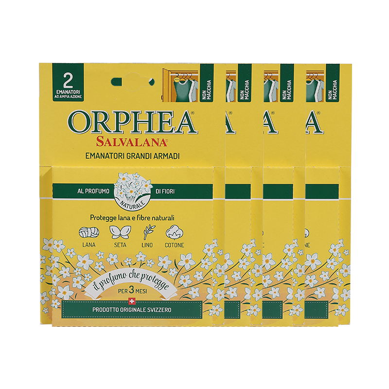 ORPHEA奧菲雅羊毛衣物衣柜掛鉤4盒防霉防蛀除味木材香樟腦丸