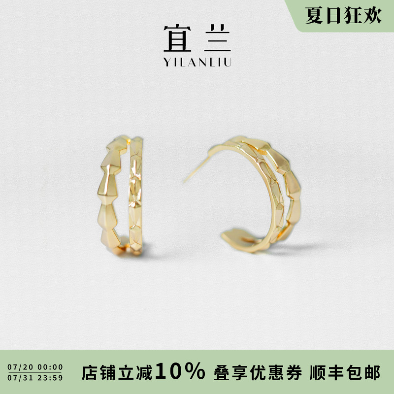 宜兰本命年蛇耳钉圈圈耳环轻奢