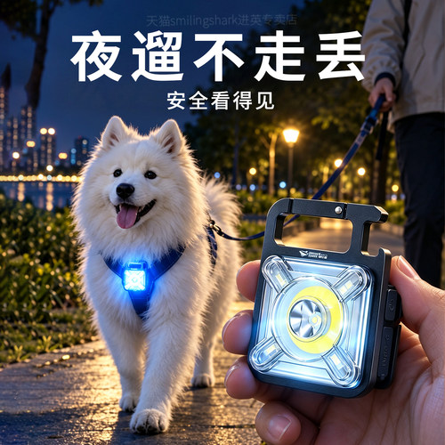 狗狗发光吊坠夜光防走失丢遛狗灯